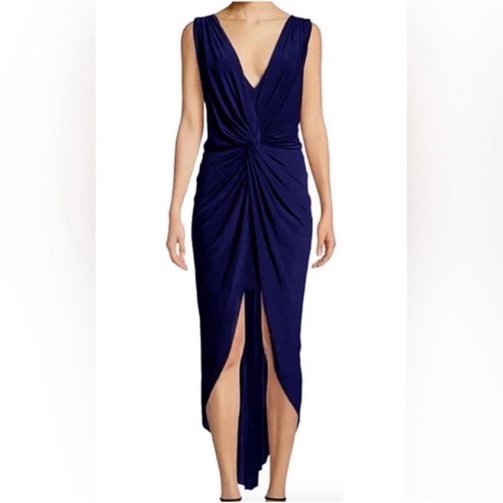 NWOT Misa Los Angeles Leza Maxi Draped Dress in Navy XS